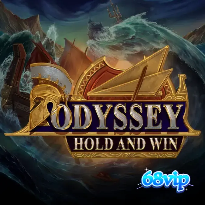 Giao diện trò chơi Odyssey Hold and Win với lưới 4x4 và các biểu tượng thần thoại Hy Lạp